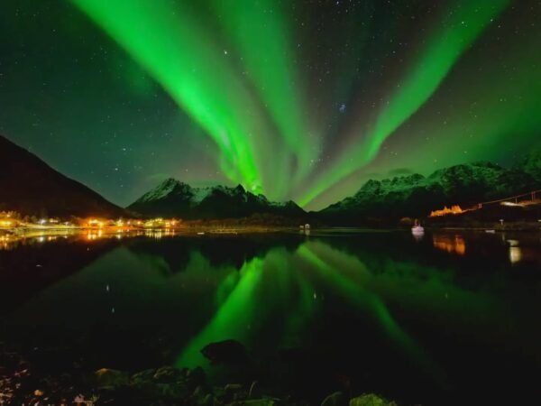 🌌 LOFOTEN, LA MAGIA DELL’AURORA BOREALE Montagne che si stagliano nel buio, acque che riflettono…